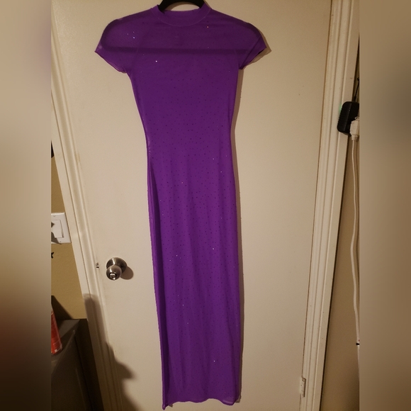 SKIMS NWOT Purple Rhinestone Swim Coverup Dress - SIZE XXS-S - Picture 3 of 5
